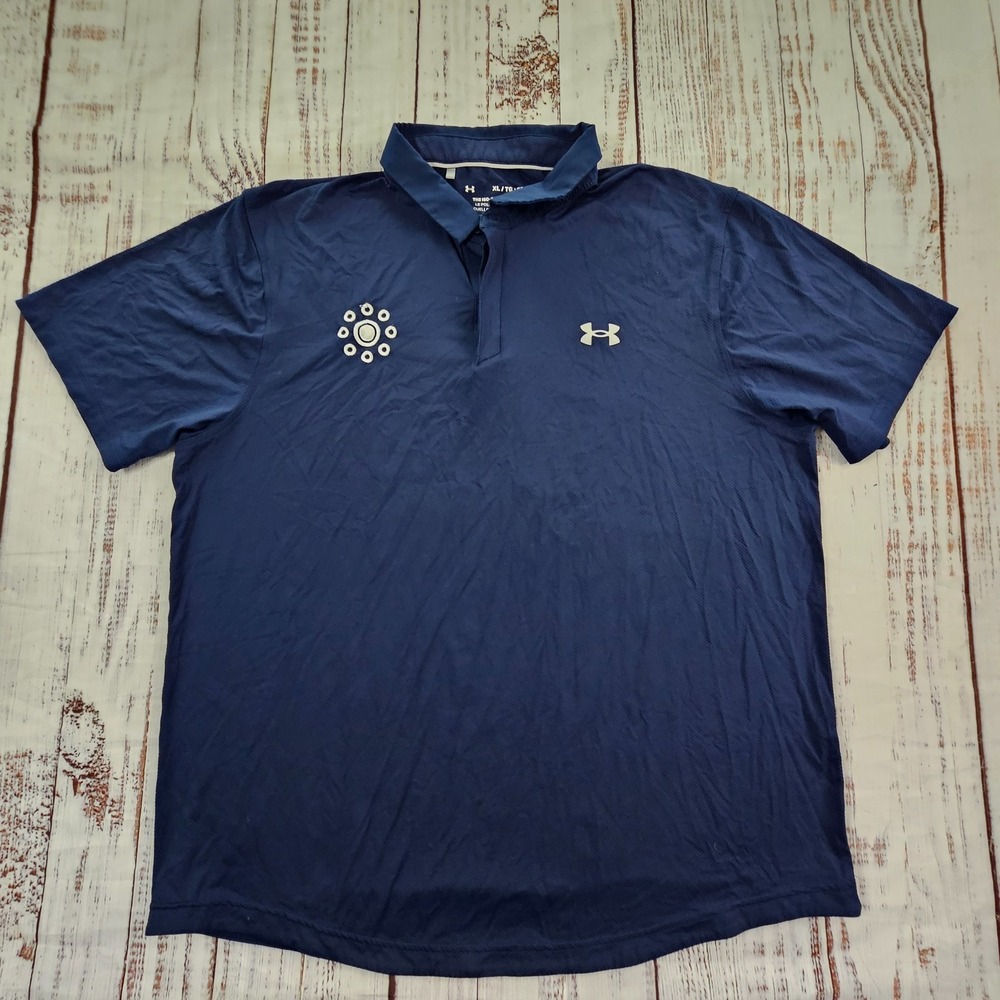 Under Armour HeatGear Loose Blue Short Sleeve Iso-Chill Polo Shirt Men's XL